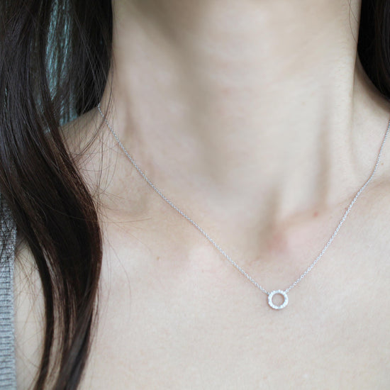 Circle of Life 1/20 Cttw Natural Diamond Pendant Necklace set in 925 Sterling Silver
