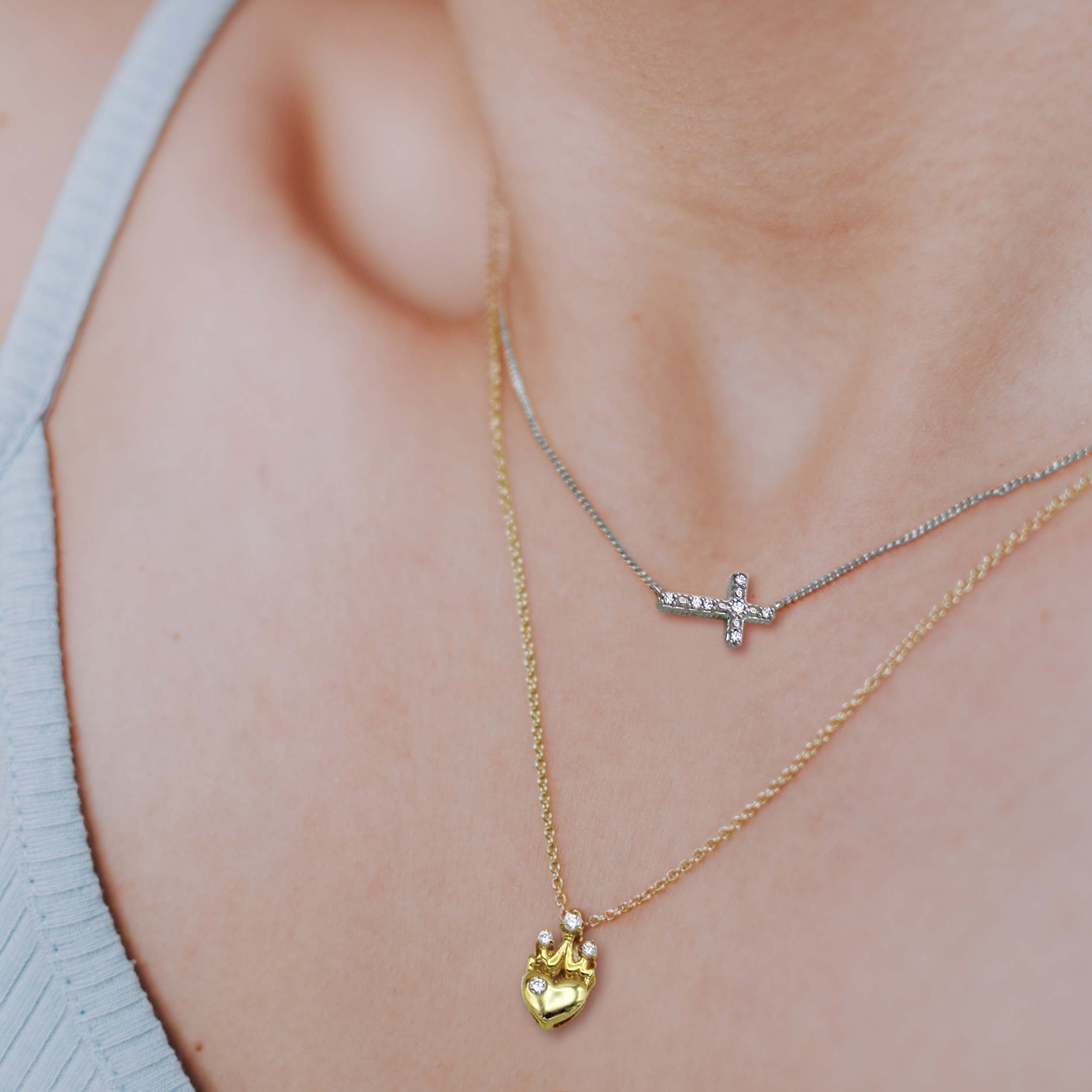 Exquisite Mini CZ Cross Sideways Choker Necklace For Women Gold/Silver,  Simple & Charming Gold Fashion Jewellery From Wzgtd, $16.91 | DHgate.Com