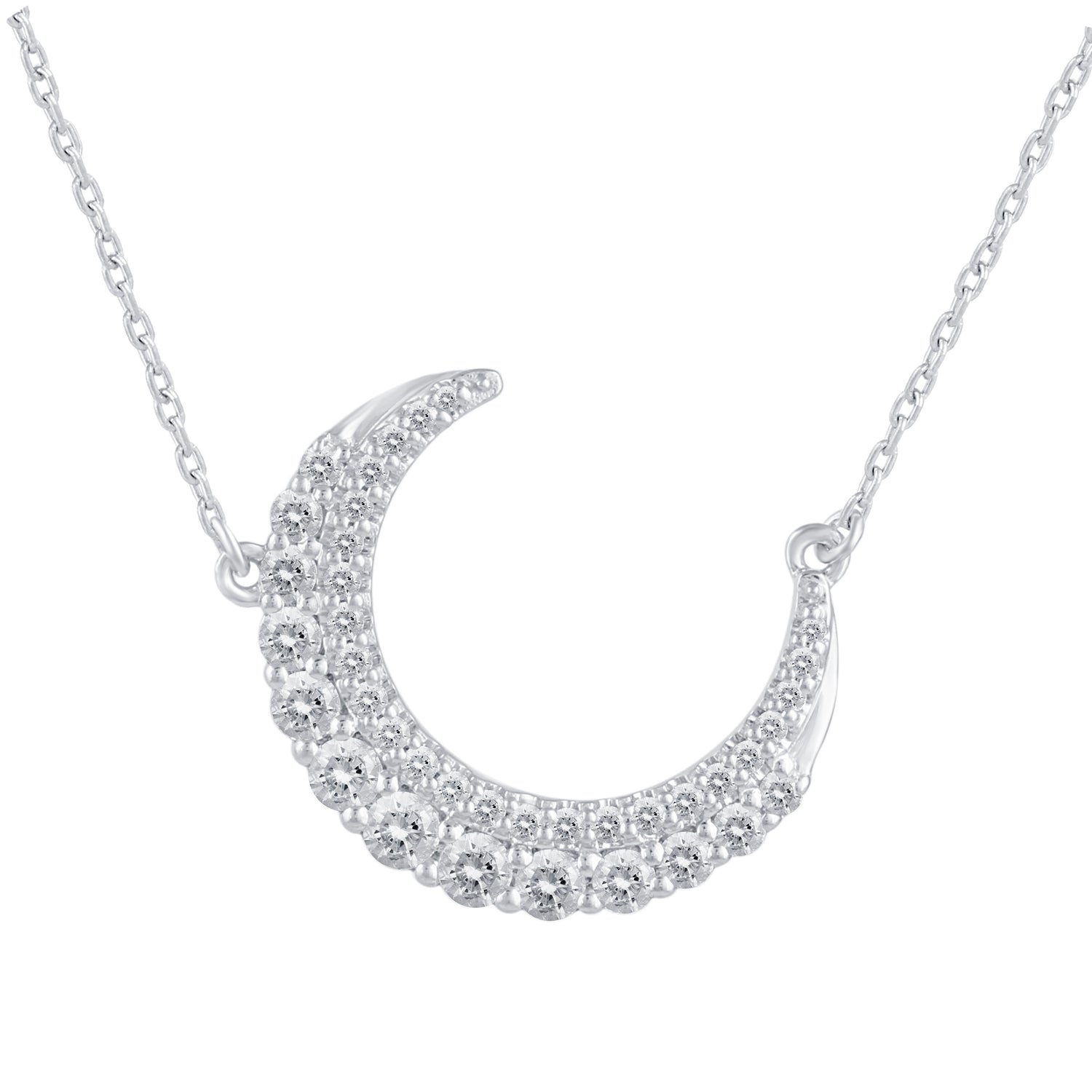 1/2 - 1/5 Cttw Diamond Bar Pendant Necklace set in 925 Sterling Silver