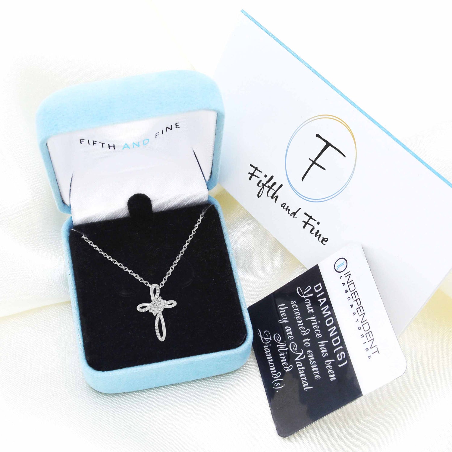 1/2 CT TW Diamond Infinity Cross Pendant Necklace in 925 Sterling Silver