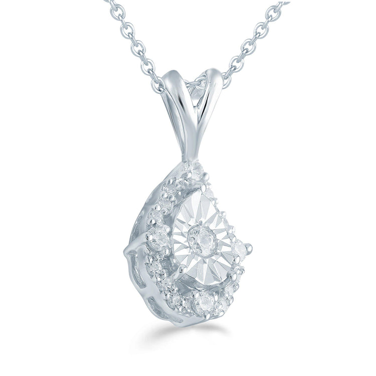 1/10CT TW Diamond Pear Cluster Fashion Pendant in Sterling Silver - Fifth and Fine