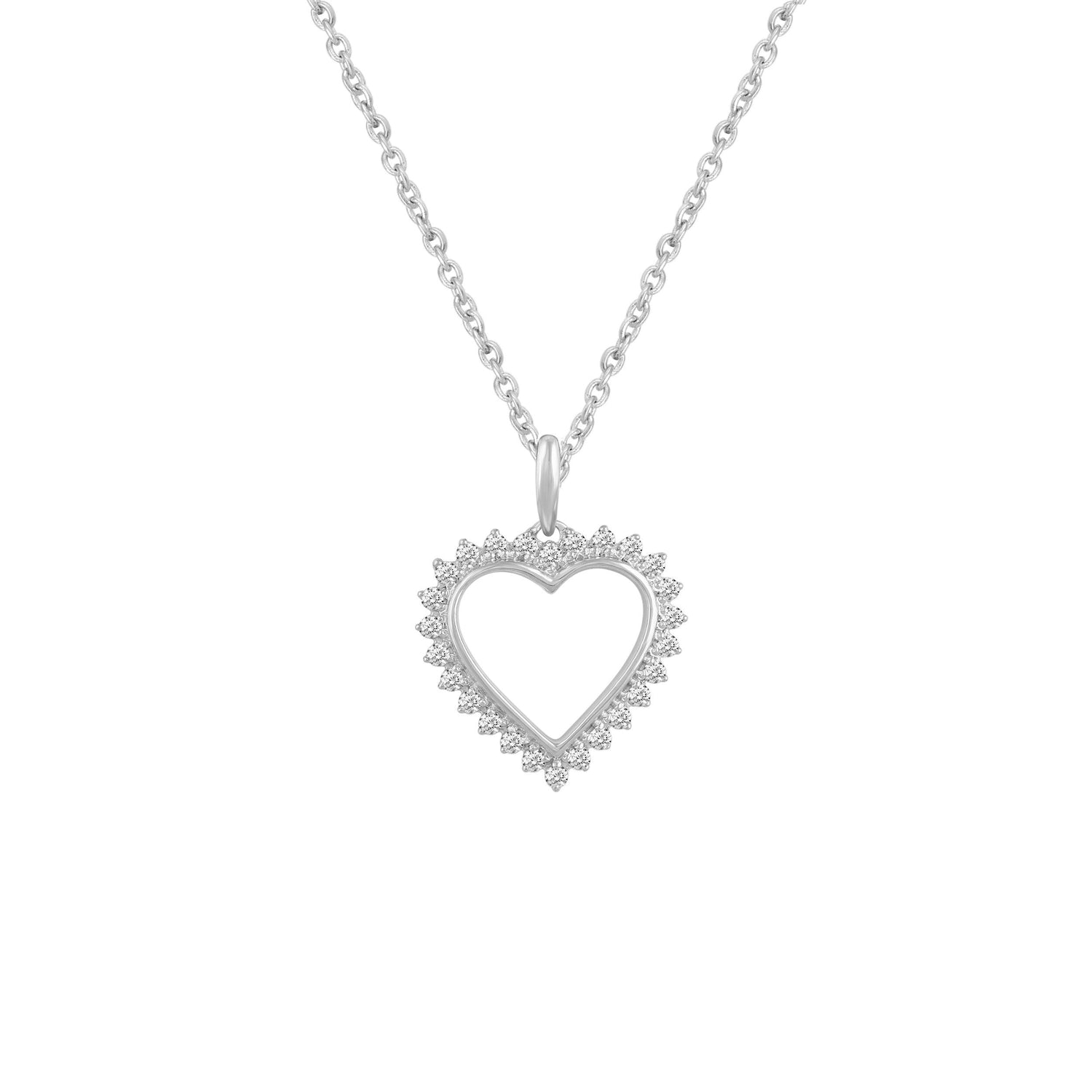 1/5ct tw Diamond Heart Pendant in Sterling Silver