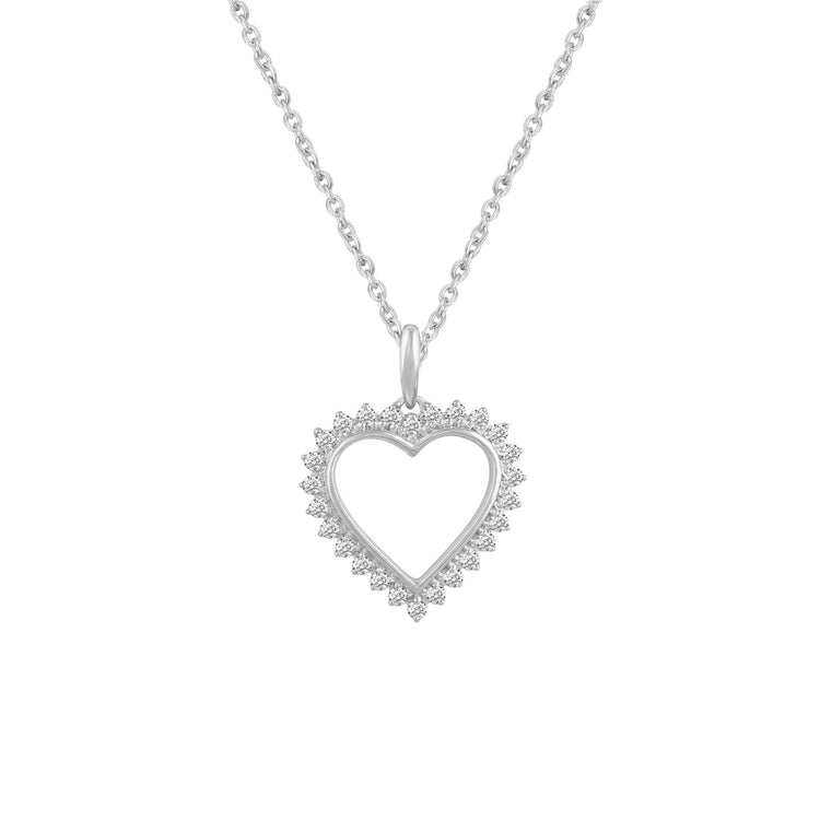 1/4ct tw Diamond Heart Pendant in Sterling Silver