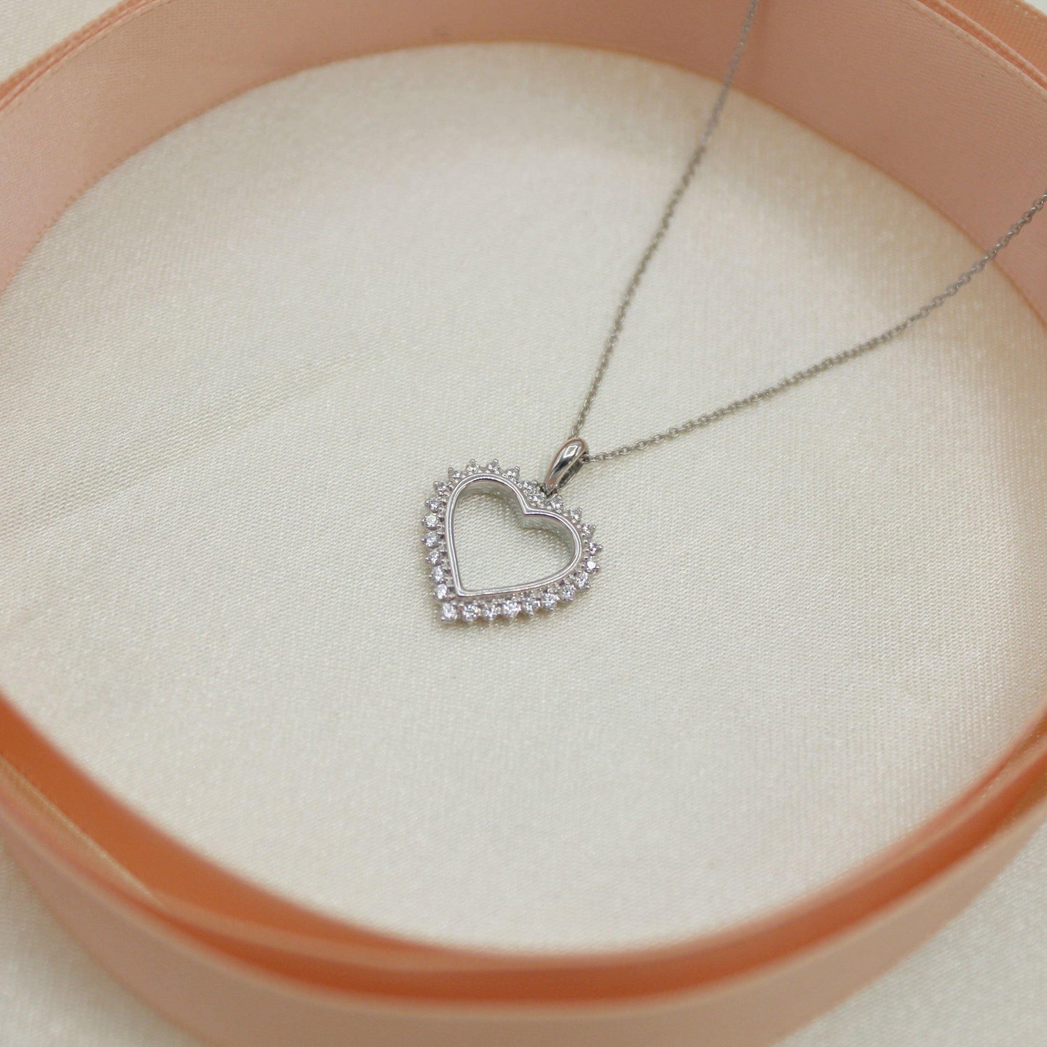 1/4ct tw Diamond Heart Pendant in Sterling Silver