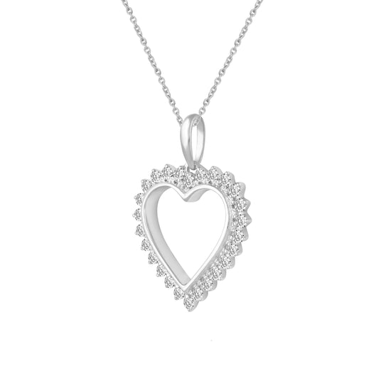 1/2ct tw Diamond Heart Pendant in Sterling Silver