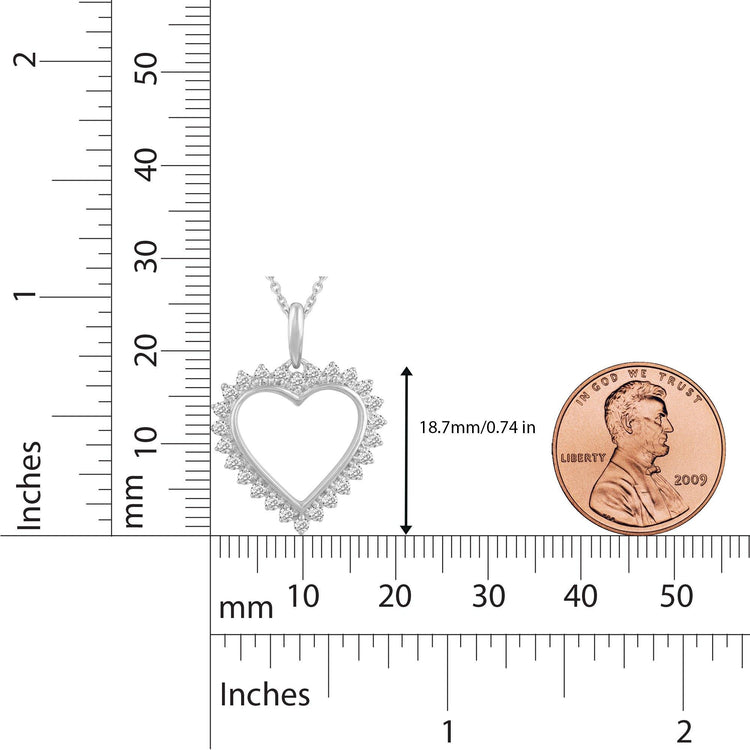 1/2ct tw Diamond Heart Pendant in Sterling Silver