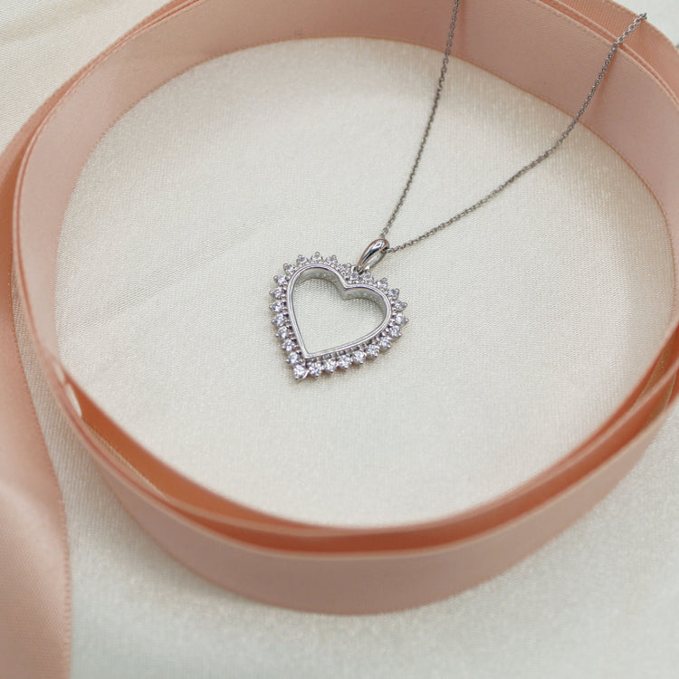 3/4ct tw Diamond Heart Pendant in Sterling Silver