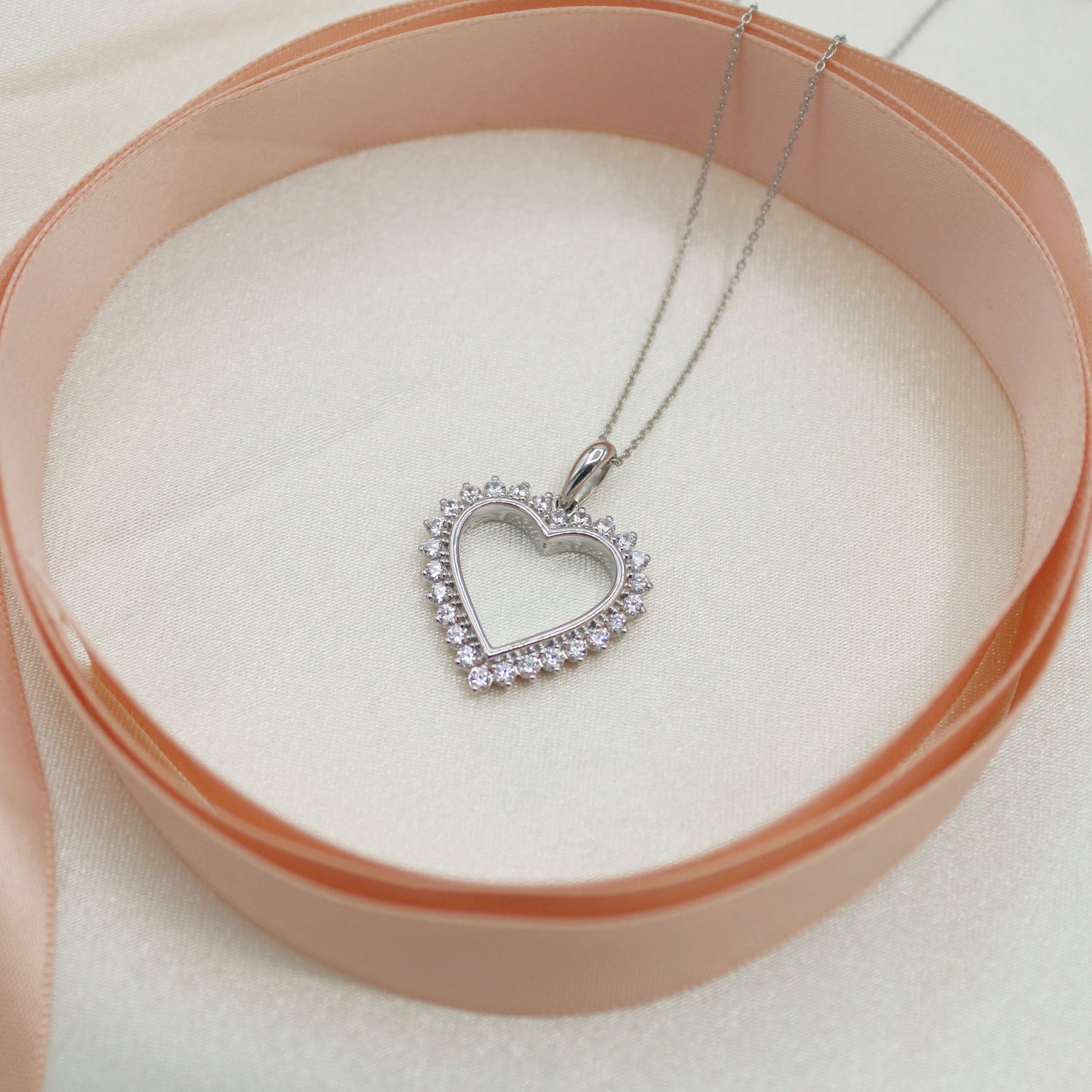 1ct tw Diamond Heart Pendant in Sterling Silver