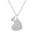 1/20 CT TW Diamond Pave Heart Floating Stone Pendant in 925 Sterling Silver