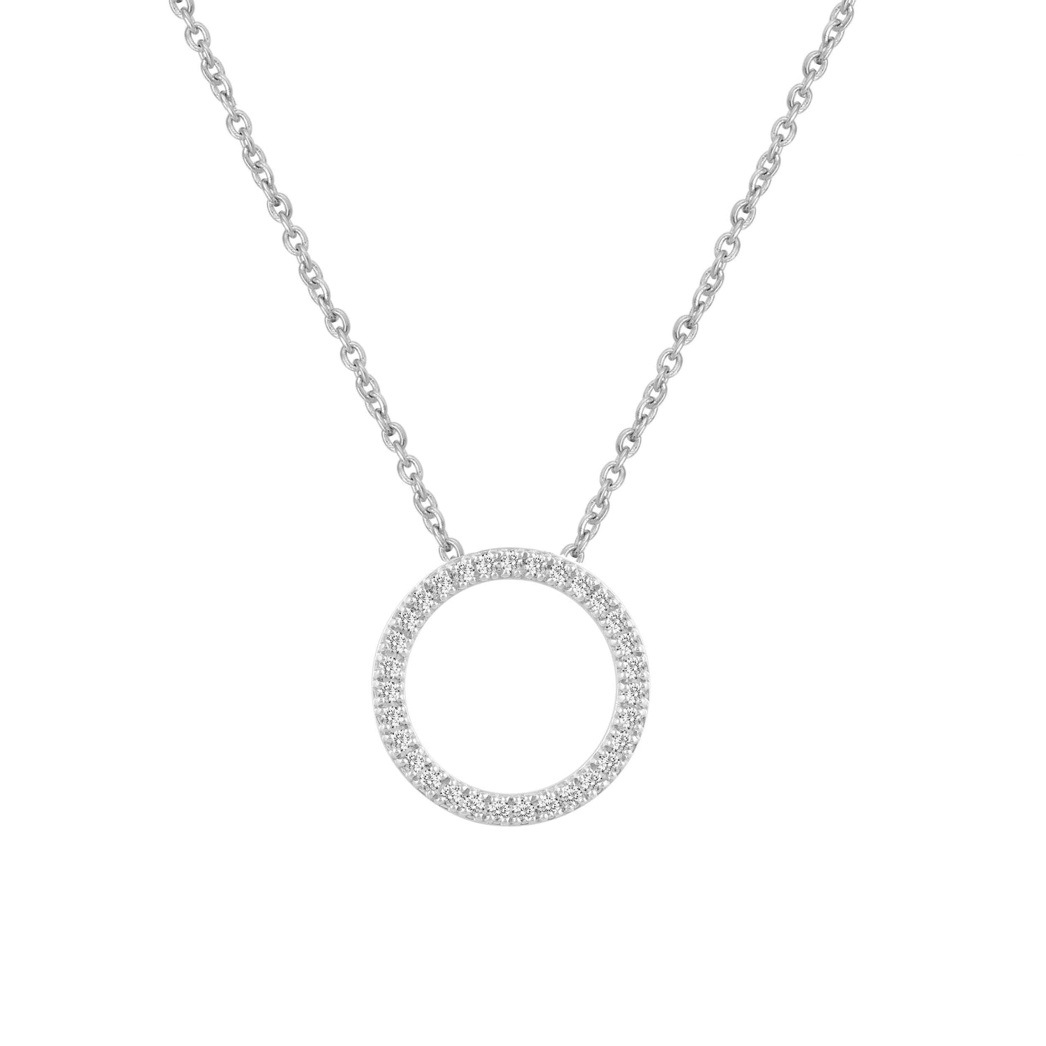 1/5ct tw Diamond Circle Pendant in Sterling Silver