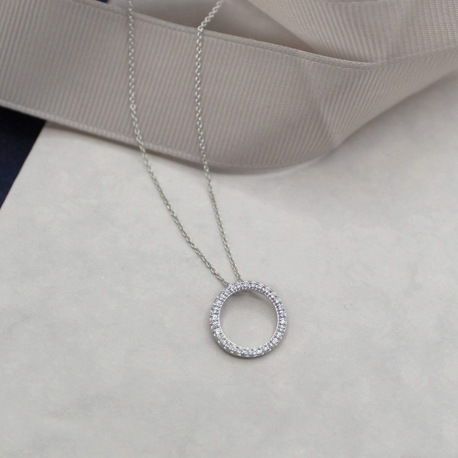 1/5ct tw Diamond Circle Pendant in Sterling Silver