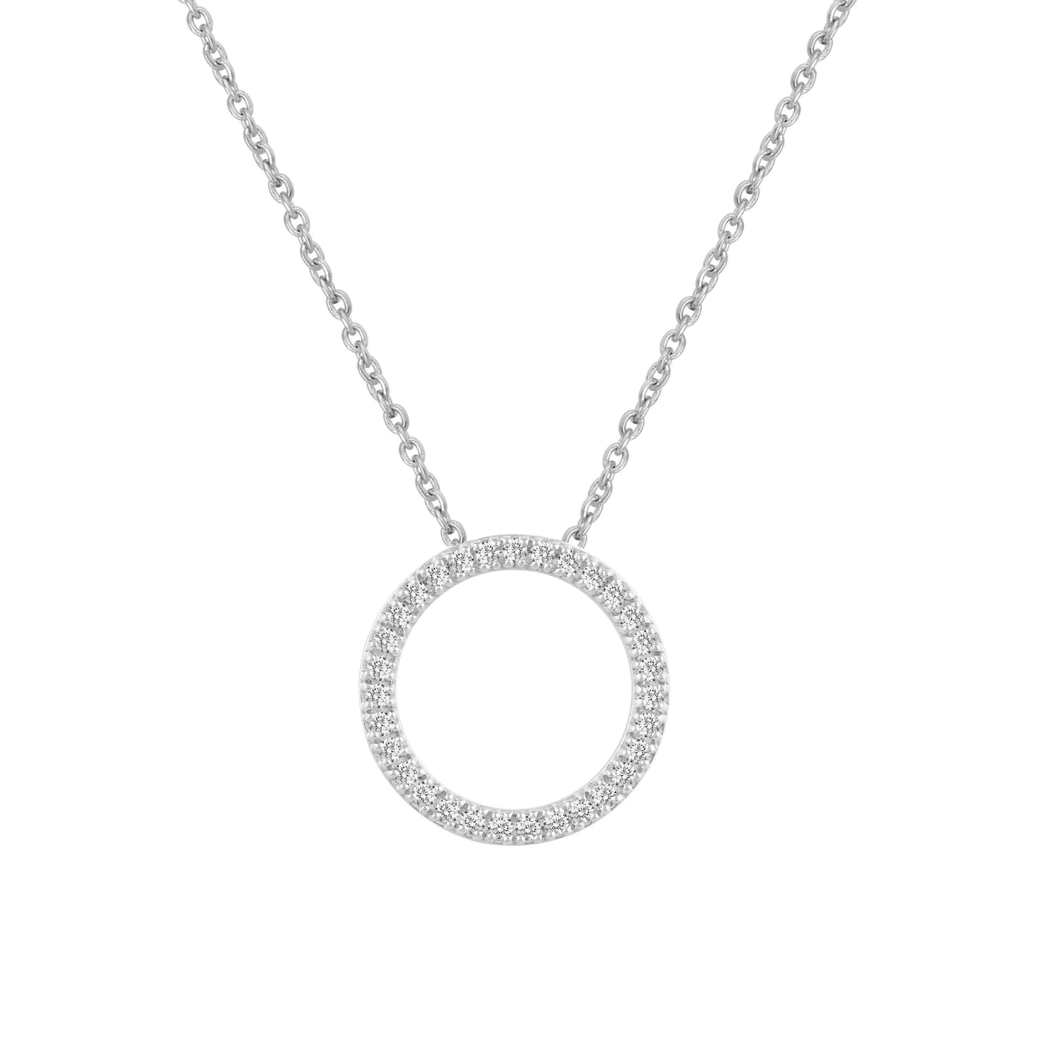 1/4ct tw Diamond Circle Pendant in Sterling Silver