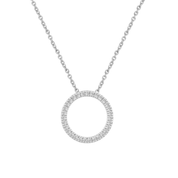 1/4ct tw Diamond Circle Pendant in Sterling Silver