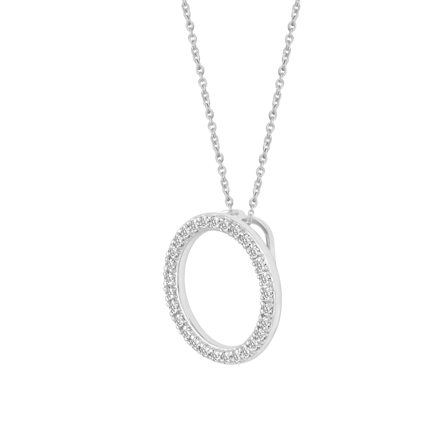 1/4ct tw Diamond Circle Pendant in Sterling Silver fifthandfine affordable jewelry