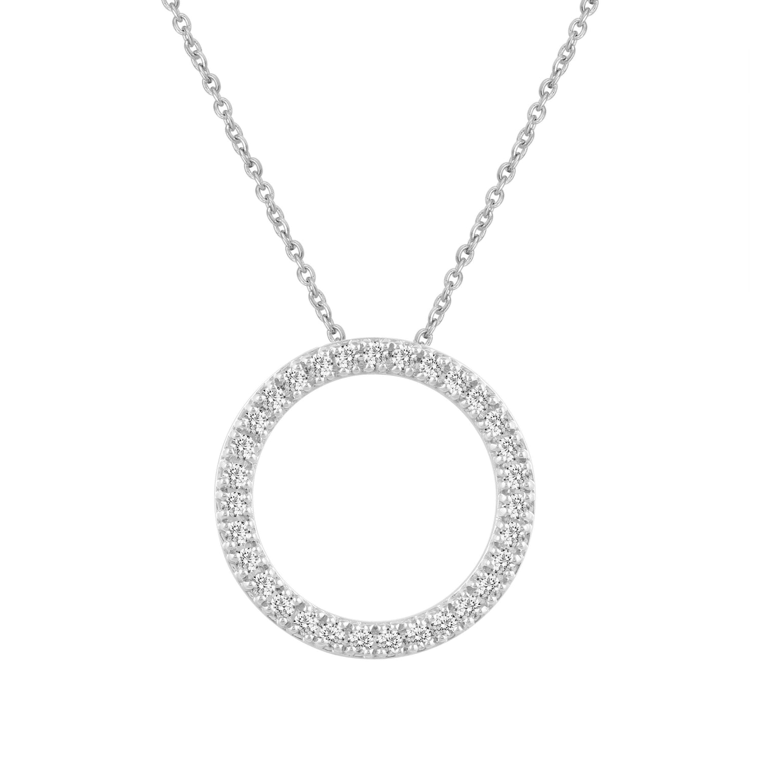 1/2ct tw natural Diamond Circle Pendant in Sterling Silver affordable fifthandfine