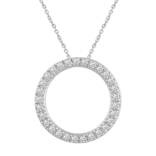 1ct tw Natural Diamond Circle Pendant in Sterling Silver jewelry newyork