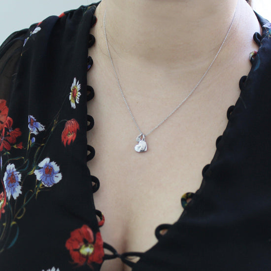 1/20 Carat tw Natural Diamond Puff Floating Heart Shape Pendant Necklace in 925 Sterling Silver - Fifth and Fine