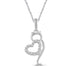 1/20 CT TW Diamond Cat Heart Pendant in Sterling Silver