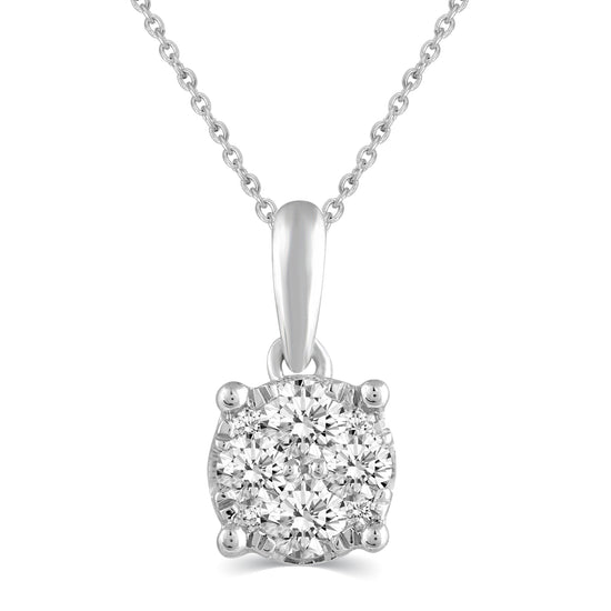 1/4 Cttw Natural Diamond Pendant Necklace set in 925 Sterling Silver  fine jewelry birthday holiday valentineday blackfriday sale gift