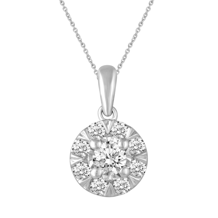 1/20 CT TW Diamond Round Pendant in Sterling Silver