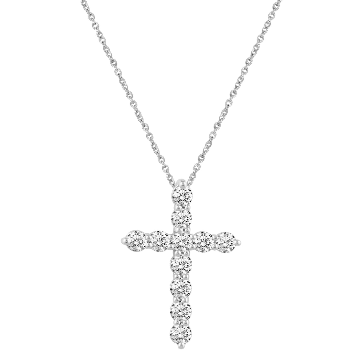 1/5cttw ~ 1 cttw Diamond Cross Pendant in Sterling Silver - Fifth and Fine