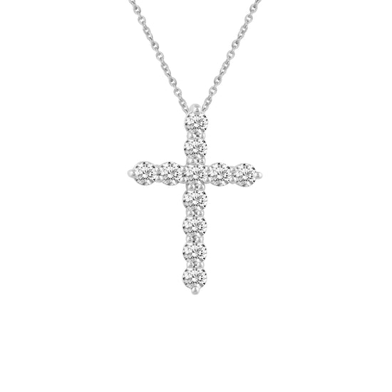1/4ct tw Diamond Cross Pendant in Sterling Silver - Fifth and Fine