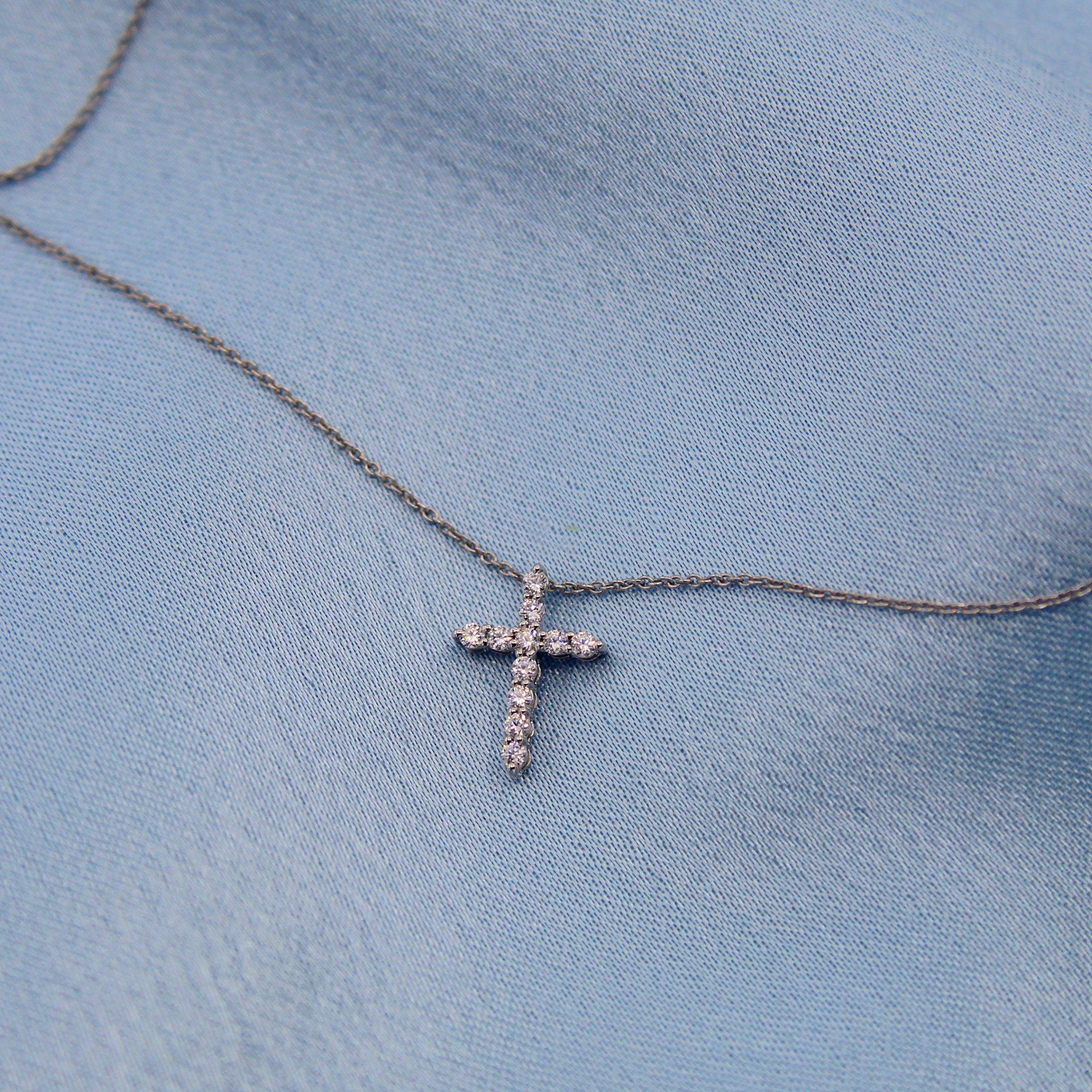 Tiffany & Co. Elsa Peretti Sterling Silver Cross Pendant Necklace (SHF –  LuxeDH