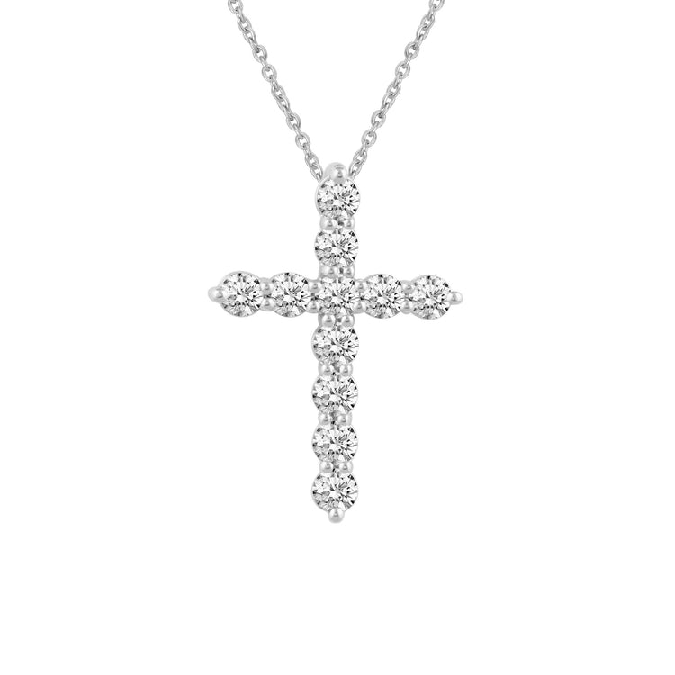 1/2ct tw Natural Diamond Cross Pendant in Sterling Silver jewelry affordable  gift 