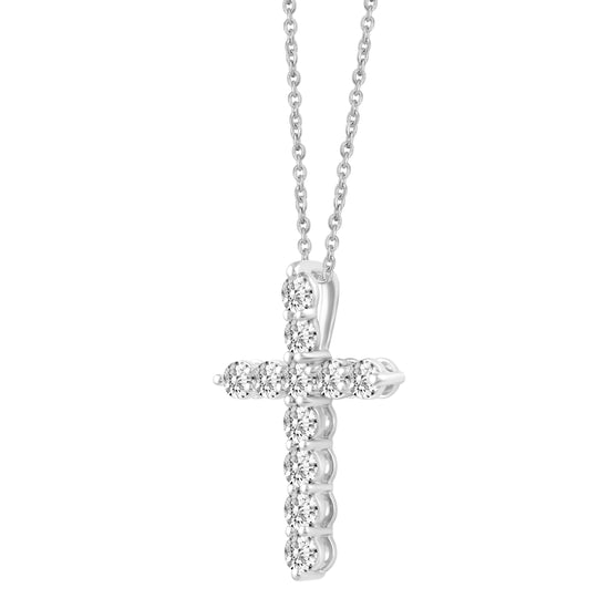 3/4ct tw Diamond Cross Pendant in Sterling Silver