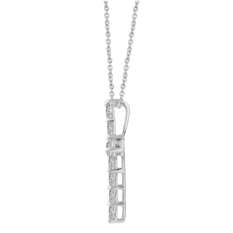  Diamond Cross Pendant in Sterling Silver affordable 