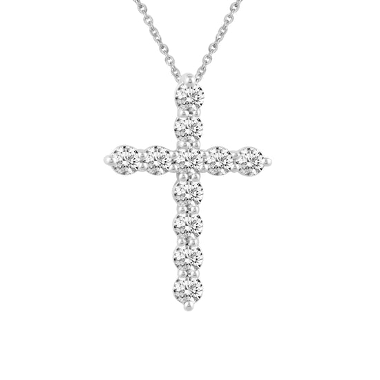 3/4ct tw Diamond Cross Pendant in Sterling Silver