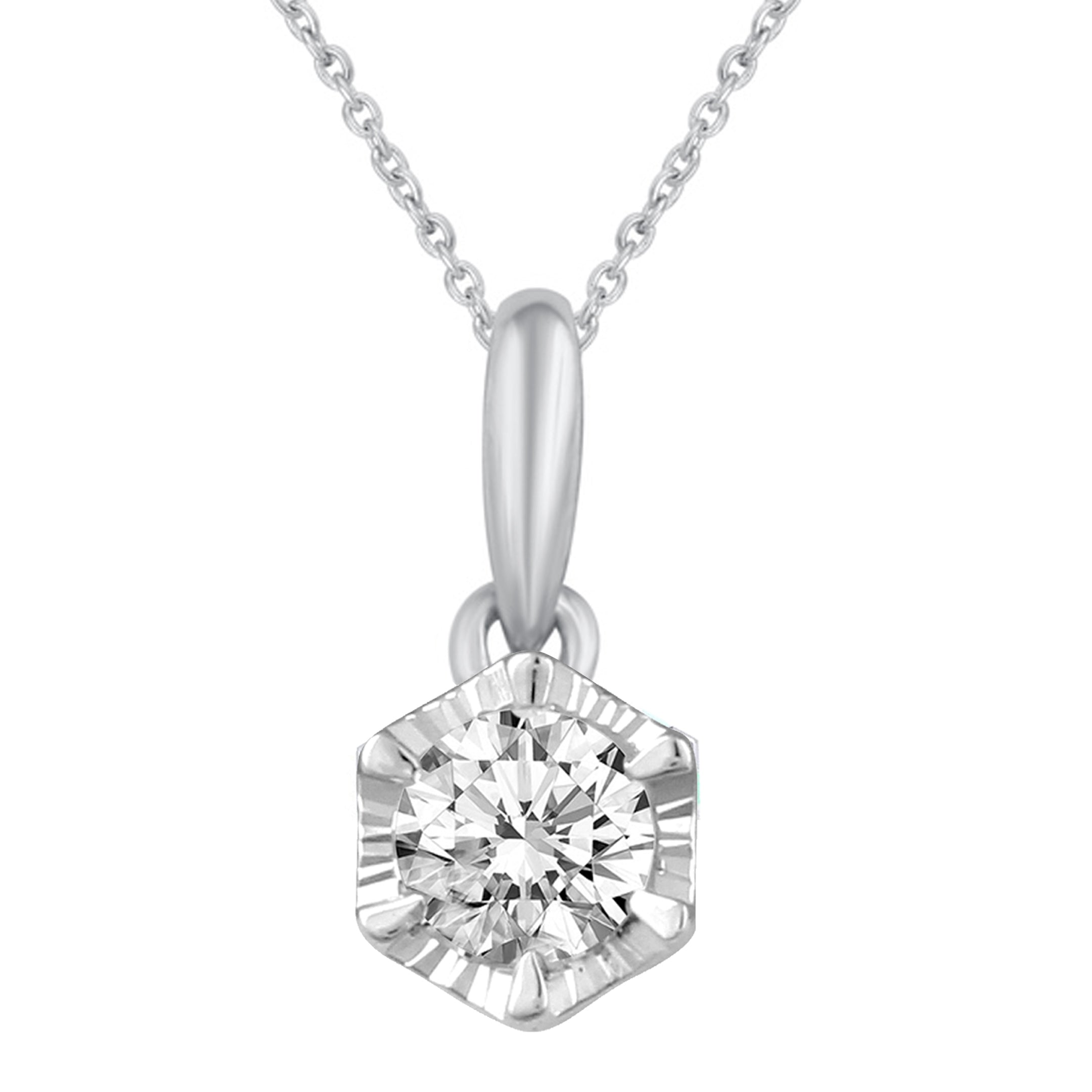 1 Ct. Pear Shaped diamond Necklace In 14K White Gold | Fascinating Diamonds