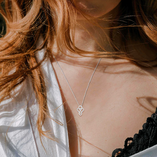 1/6 CT TW Diamond Infinity Heart Pendant Necklace in 14K Gold