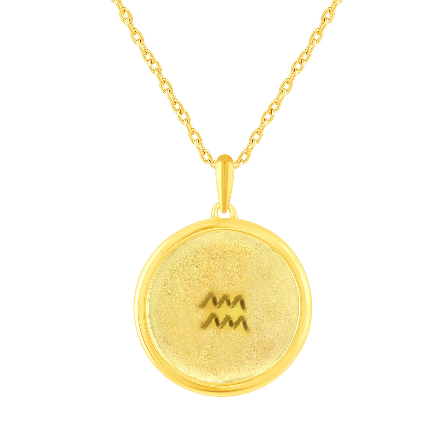 1/20 Cttw Diamond Aquarius Zodiac Pendant Necklace set in 925 Sterling Silver 14K Yellow Gold Plating