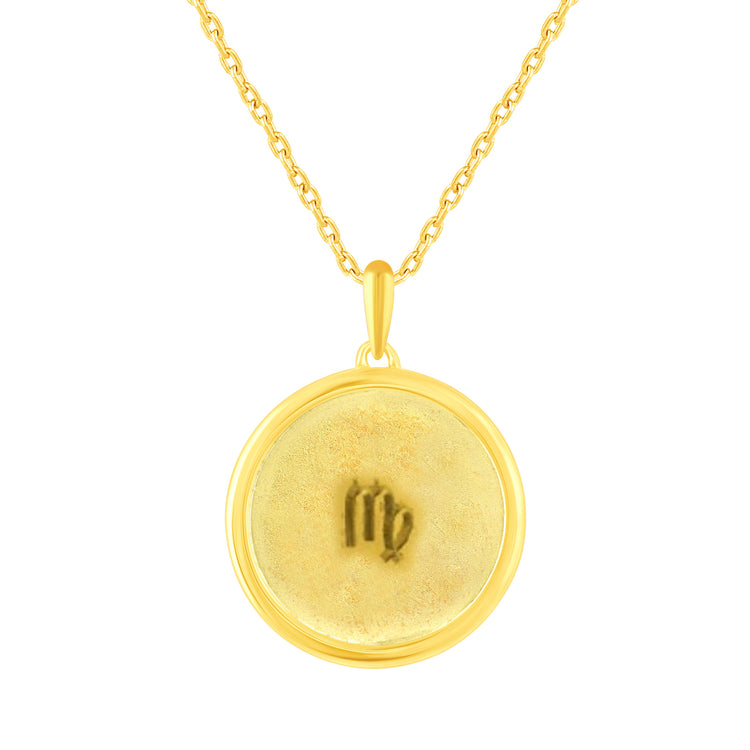 1/20 Cttw Diamond Virgo Zodiac Pendant Necklace set in 925 Sterling Silver 14K Yellow Gold Plating