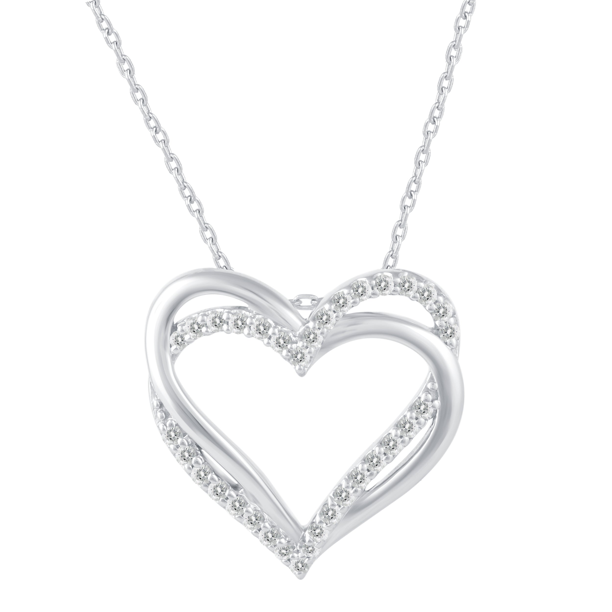 Dainty 14k Two-Tone Yellow Gold Diamond Infinity Charm Open Heart Pendant  Necklace, 16