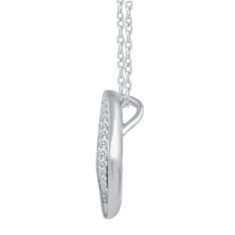 1/2 Cttw Diamond Square Pave Twisted Infinity Pendant Necklace set in 925 Sterling Silver