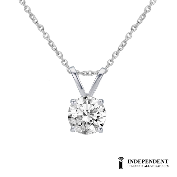 I.G.L Certified 1/2 Cttw Diamond Solitaire Pendant in 14K White Gold –  Fifth and Fine