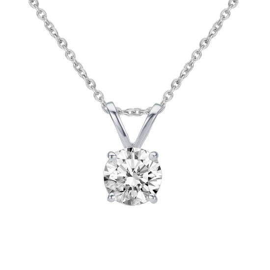 I.G.L Certified 1/2 Cttw Diamond Solitaire Pendant  in 14K White Gold fine jewelry gift holiday valentine birthday