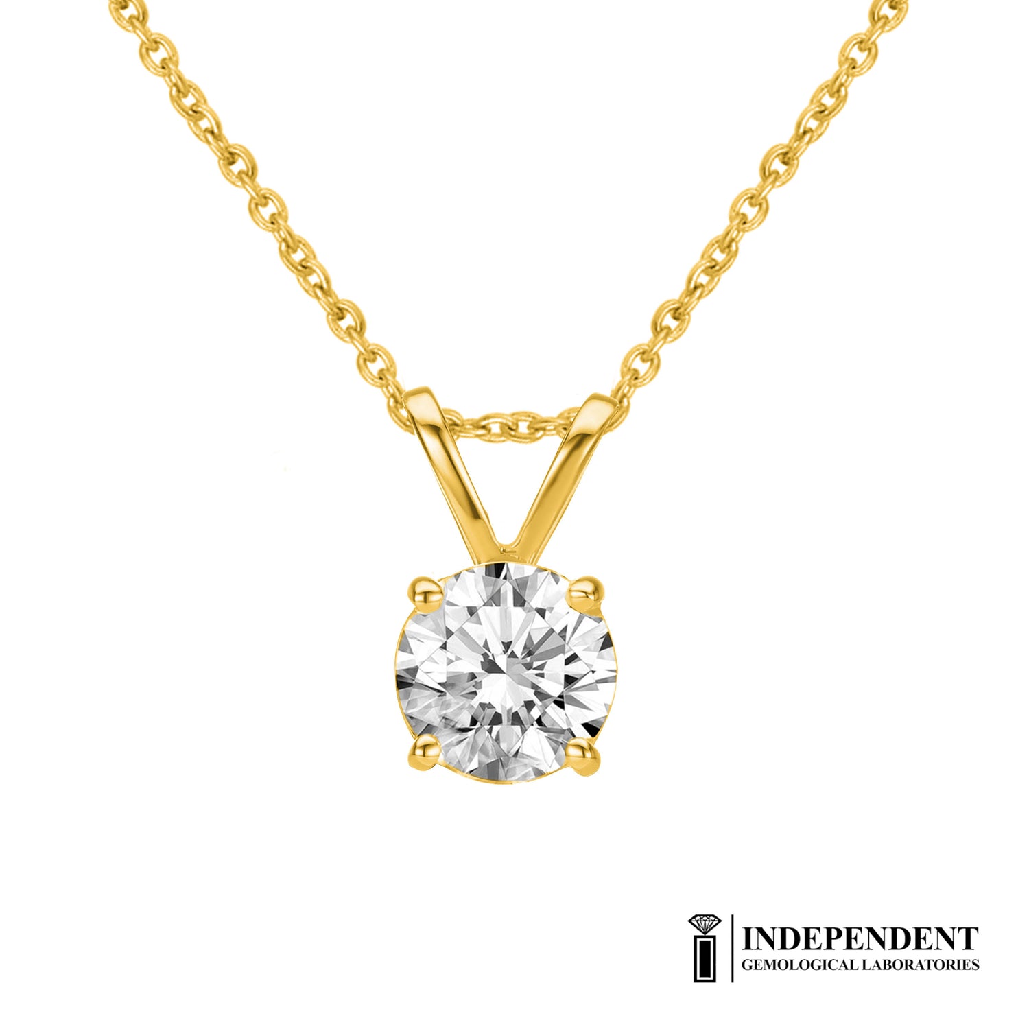 I.G.L Certified 1/2 Cttw Diamond Solitaire Pendant  in 14K Yellow Gold