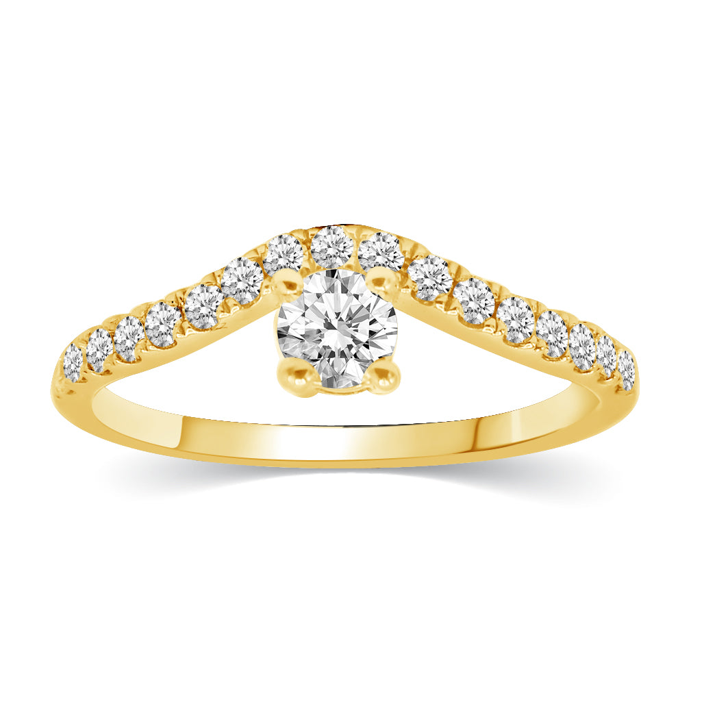 1/2 Cttw Diamond Ring in 14K Yellow Gold