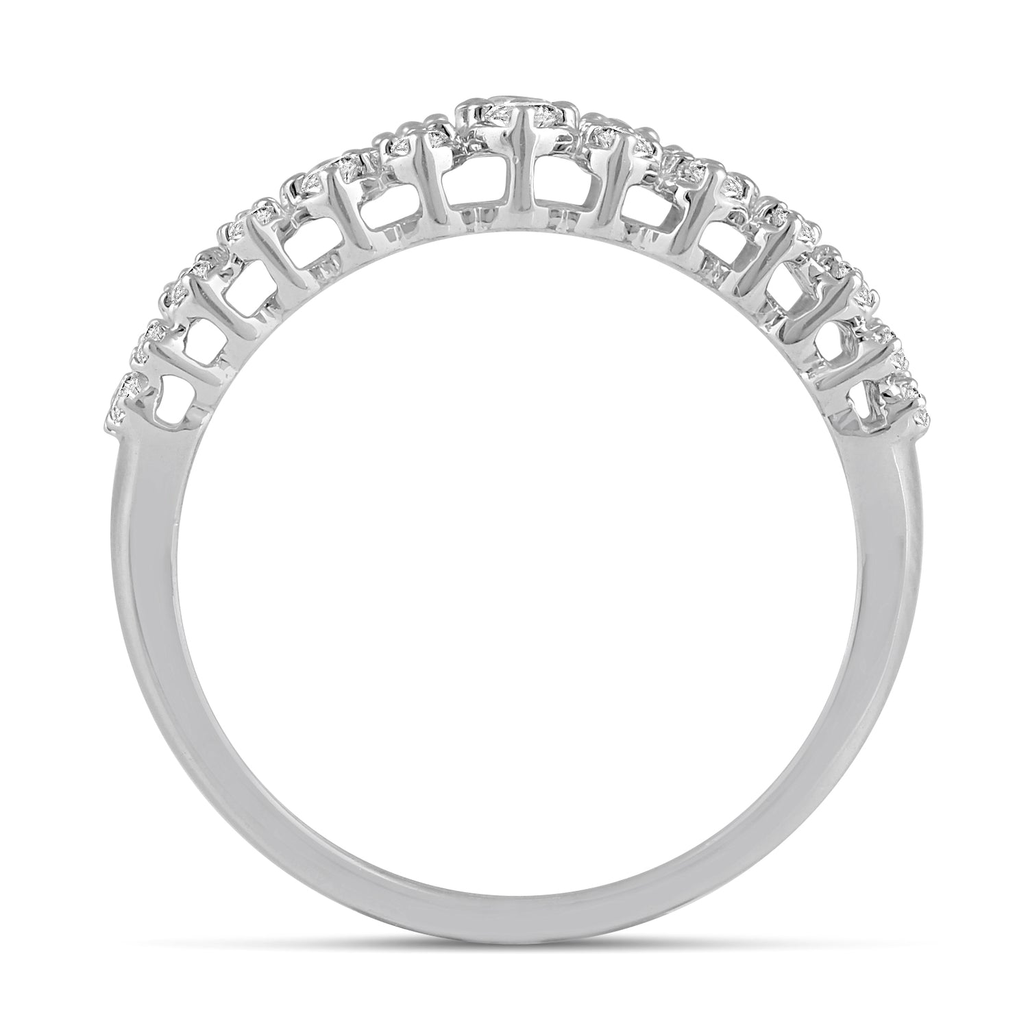 1.0CT TW Diamond Anniversary Ring in Sterling Silver bridal engagement