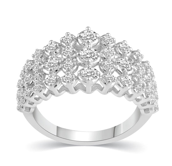 1.0CT TW Diamond Anniversary Ring in Sterling Silver - Fifth and Fine