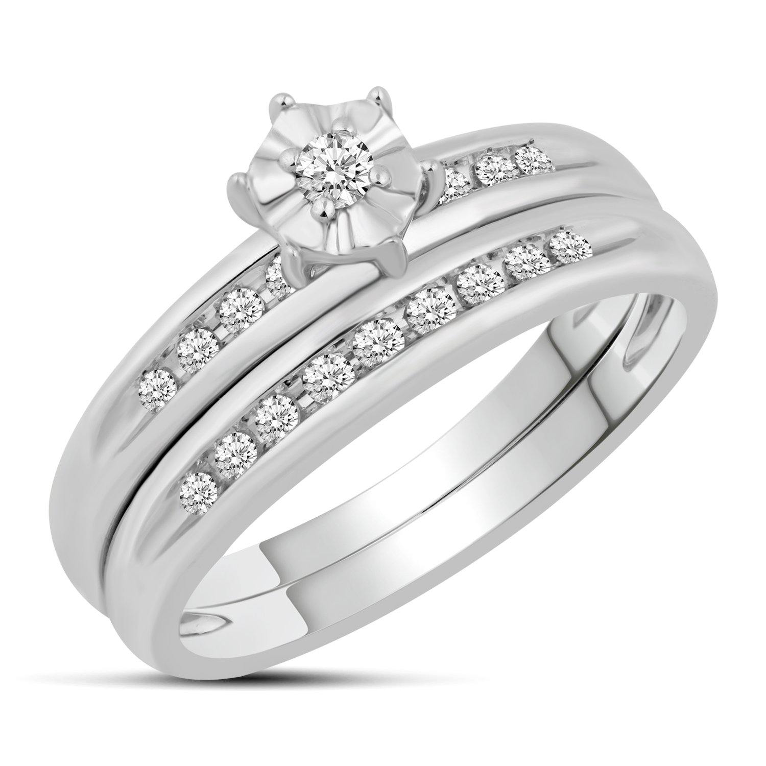 1/3CT TW Diamond Trio Bridal Set in 10KT White Gold - Fifth and Fine