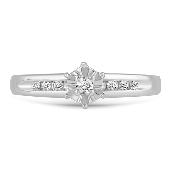 1/8ct tw Engagement Ring from Trio Set in 10K White Gold