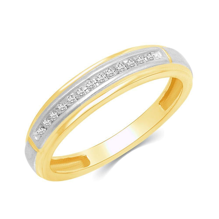 1/12CT TW  Diamond Wedding Band set in 10KT Yellow Gold - Fifth and Fine