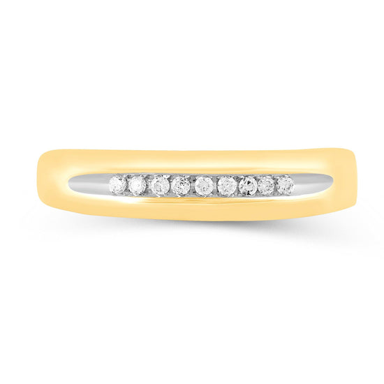 1/20CT TW Diamond Wedding Band set in 10KT Yellow gold - Fifth and Fine