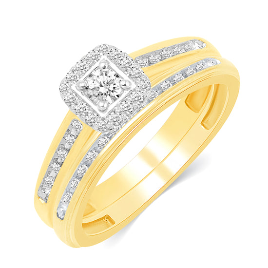 1/3CT TW Diamond Bridal Set in 10KT Yellow & White Gold