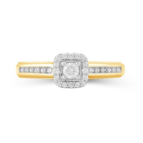 1/4CT TW Diamond Engagement Ring from Trio Set in 10KT Yellow & White Gold - Fifth and Fine