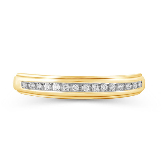 1/20CT TW Diamond Wedding Band Set in 10KT Yellow Gold - Fifth and Fine